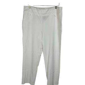 Improvements Plus 14WS Park Ave Fit Stretch Straight Leg White Pants